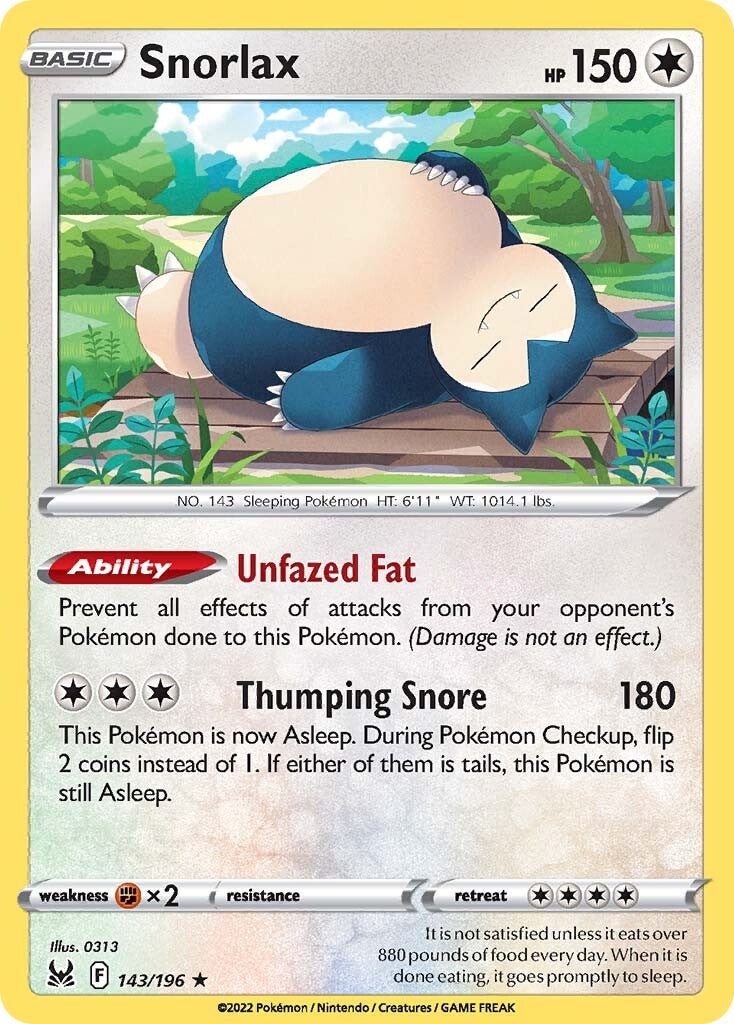 Snorlax (143/196) [Sword & Shield: Lost Origin] | Rock City Comics