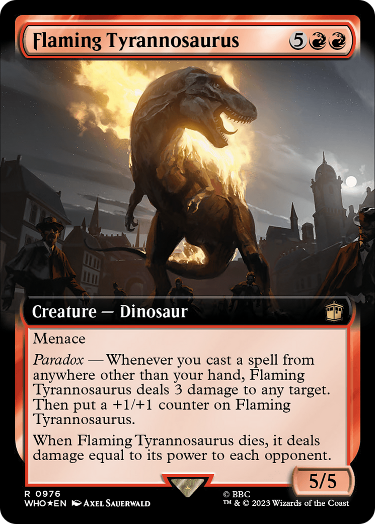 Flaming Tyrannosaurus (Extended Art) (Surge Foil) [Doctor Who] | Rock City Comics