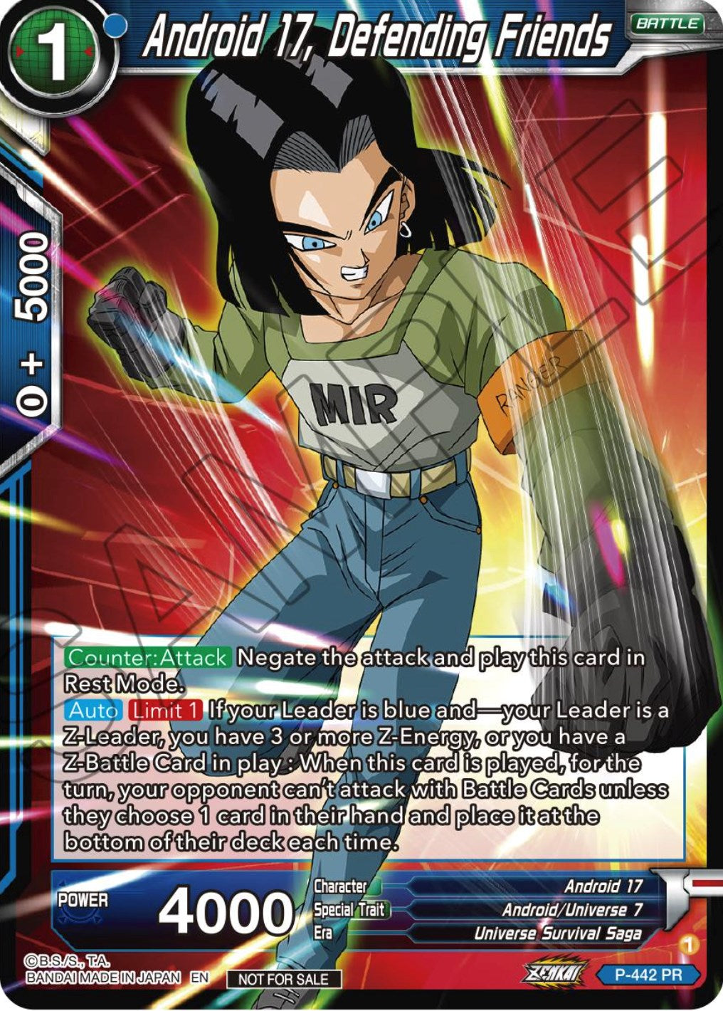 Android 17, Defending Friends (Zenkai Series Tournament Pack Vol.2) (P-442) [Tournament Promotion Cards] | Rock City Comics