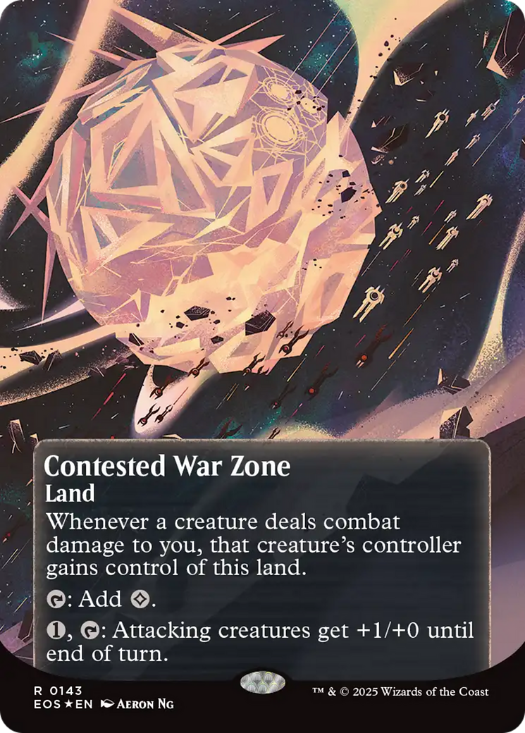 Contested War Zone (0143) (Borderless) (Galaxy Foil) [Edge of Eternities: Stellar Sights] | Rock City Comics