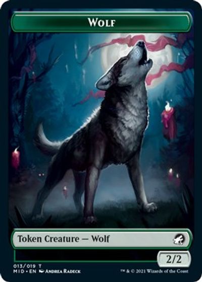 Rhino // Wolf Double-Sided Token [Innistrad: Midnight Hunt Commander Tokens] | Rock City Comics