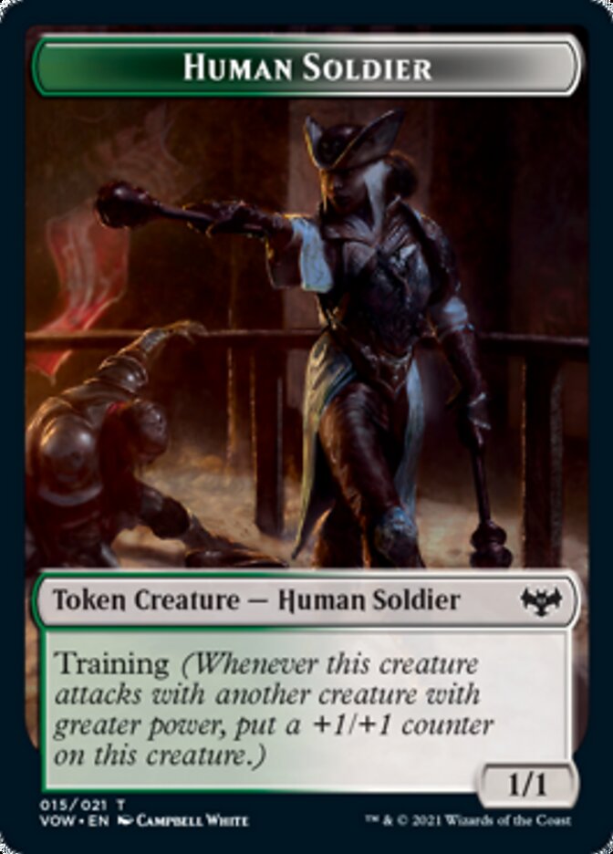 Human (001) // Human Soldier Double-Sided Token [Innistrad: Crimson Vow Tokens] | Rock City Comics