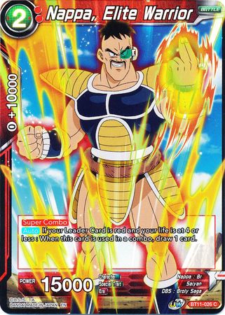 Nappa, Elite Warrior (BT11-026) [Vermilion Bloodline 2nd Edition] | Rock City Comics