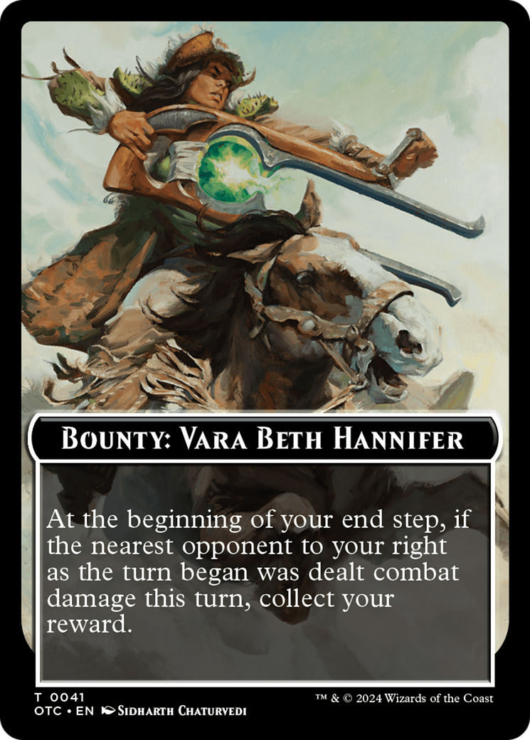 Bounty: Vara Beth Hannifer // Bounty Rules Double-Sided Token [Outlaws of Thunder Junction Commander Tokens] | Rock City Comics