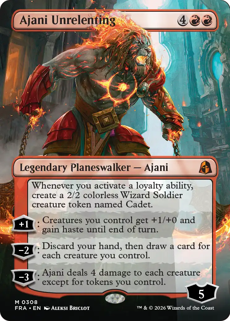 Ajani Unrelenting (Borderless) [Reality Fracture] | Rock City Comics