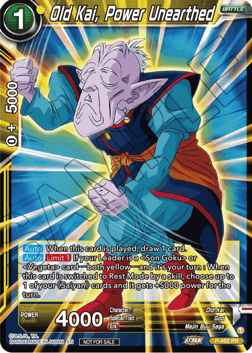 Old Kai, Power Unearthed (Zenkai Series Tournament Pack Vol.3) (P-492) [Tournament Promotion Cards] | Rock City Comics