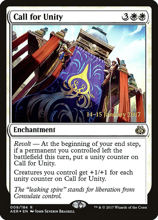 Call for Unity [Aether Revolt Prerelease Promos] | Rock City Comics