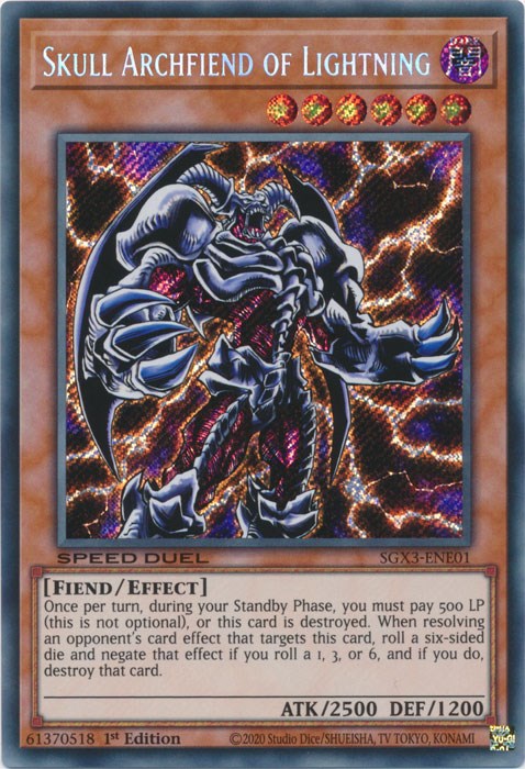 Skull Archfiend of Lightning [SGX3-ENE01] Secret Rare | Rock City Comics