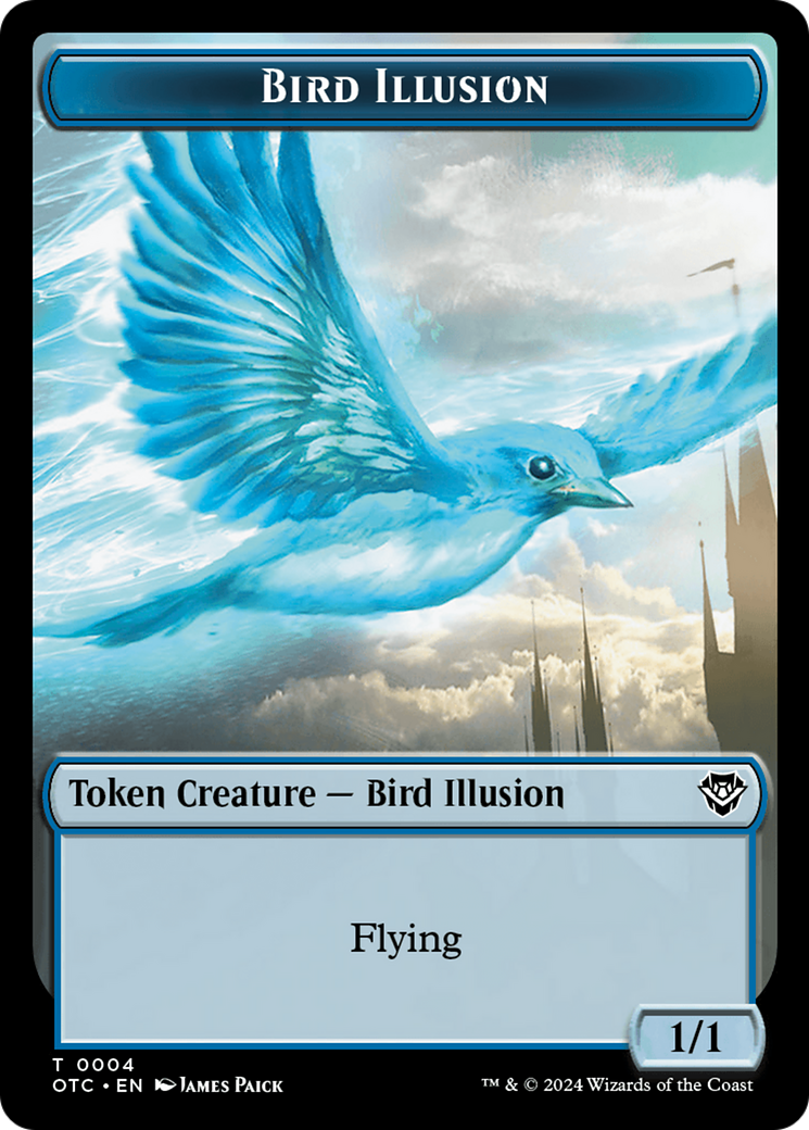 Dragon Elemental // Bird Illusion Double-Sided Token [Outlaws of Thunder Junction Commander Tokens] | Rock City Comics