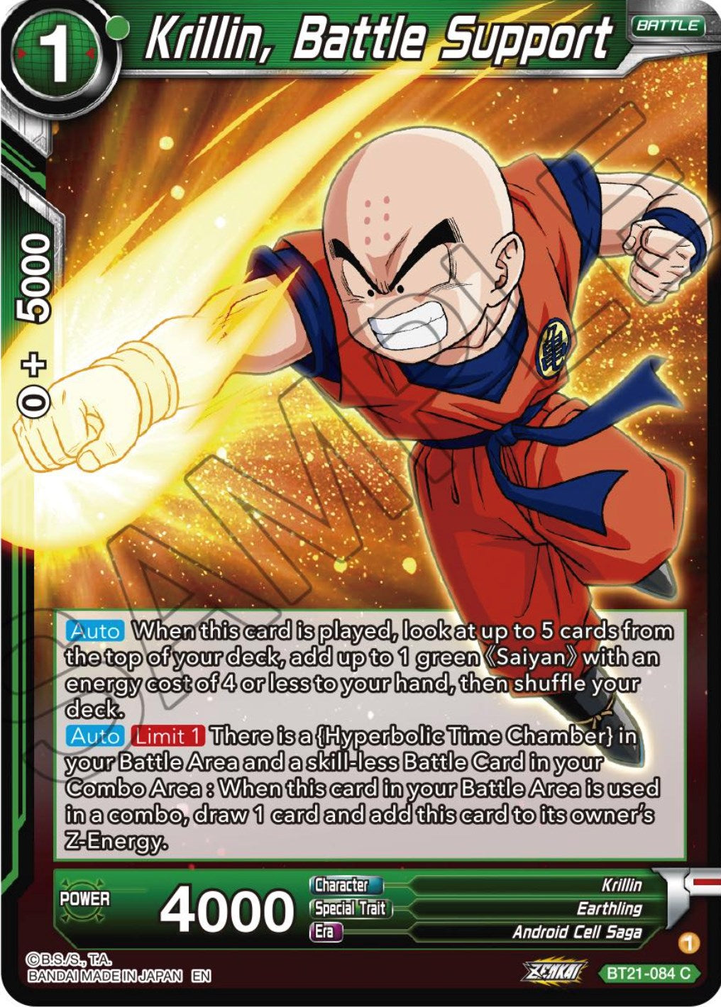 Krillin, Battle Support (BT21-084) [Wild Resurgence] | Rock City Comics