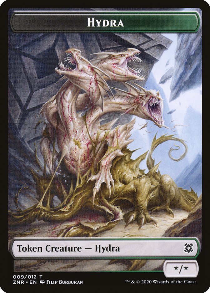 Drake // Hydra Double-Sided Token [Zendikar Rising Tokens] | Rock City Comics