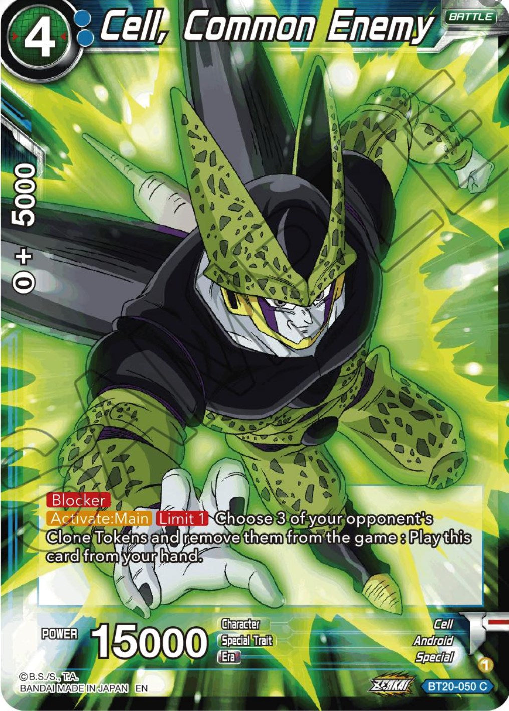 Cell, Common Enemy (BT20-050) [Power Absorbed] | Rock City Comics