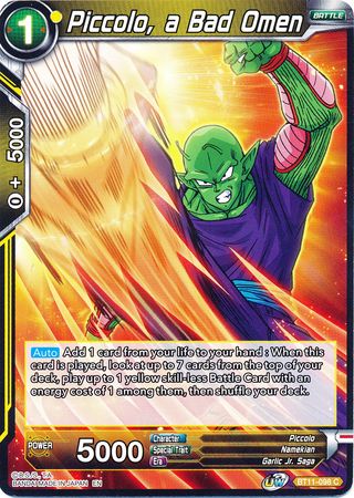 Piccolo, a Bad Omen (BT11-098) [Vermilion Bloodline] | Rock City Comics