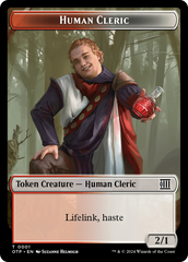 Human Cleric // Plot Double-Sided Token [Outlaws of Thunder Junction: Breaking News Tokens] | Rock City Comics