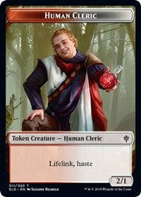 Human Cleric // Food (18) Double-Sided Token [Throne of Eldraine Tokens] | Rock City Comics