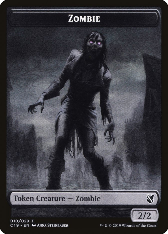 Ob Nixilis, Reignited Emblem // Zombie (010) Double-Sided Token [Commander 2019 Tokens] | Rock City Comics