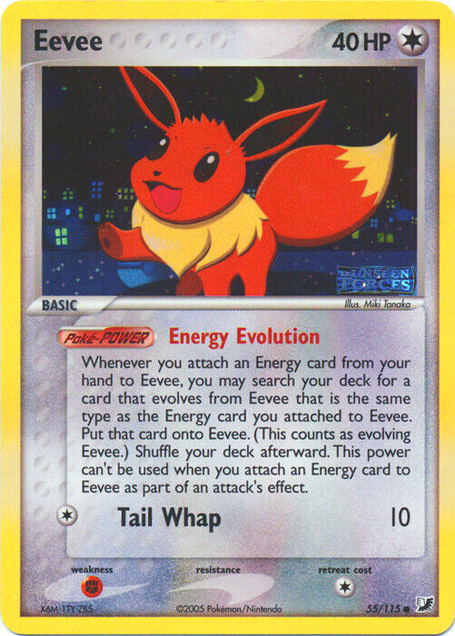 Eevee (55/115) (Stamped) [EX: Unseen Forces] | Rock City Comics