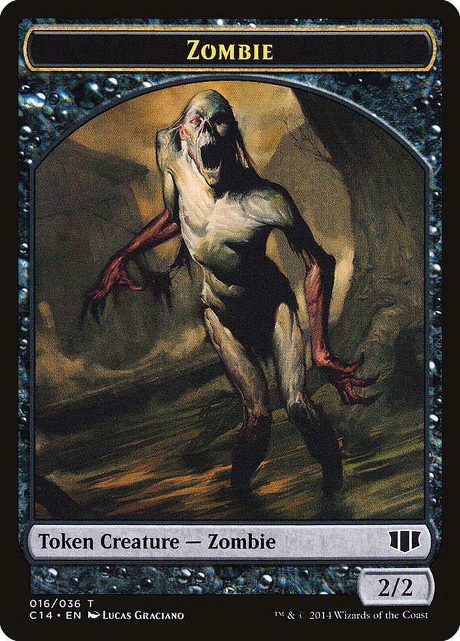 Demon (012/036) // Zombie (016/036) Double-Sided Token [Commander 2014 Tokens] | Rock City Comics