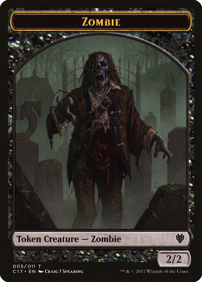 Vampire // Zombie Double-Sided Token [Commander 2017 Tokens] | Rock City Comics
