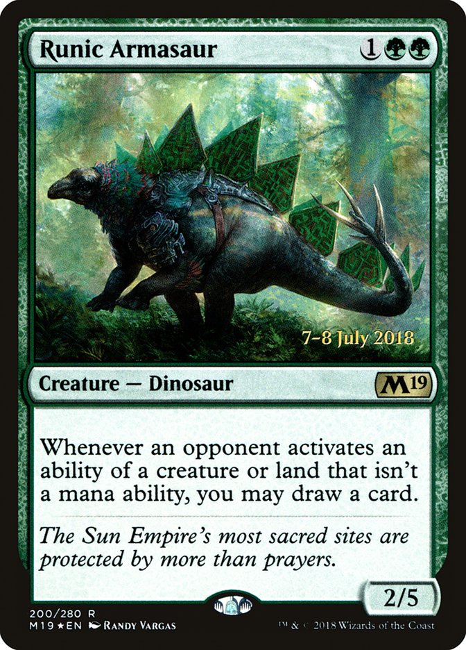 Runic Armasaur [Core Set 2019 Prerelease Promos] | Rock City Comics