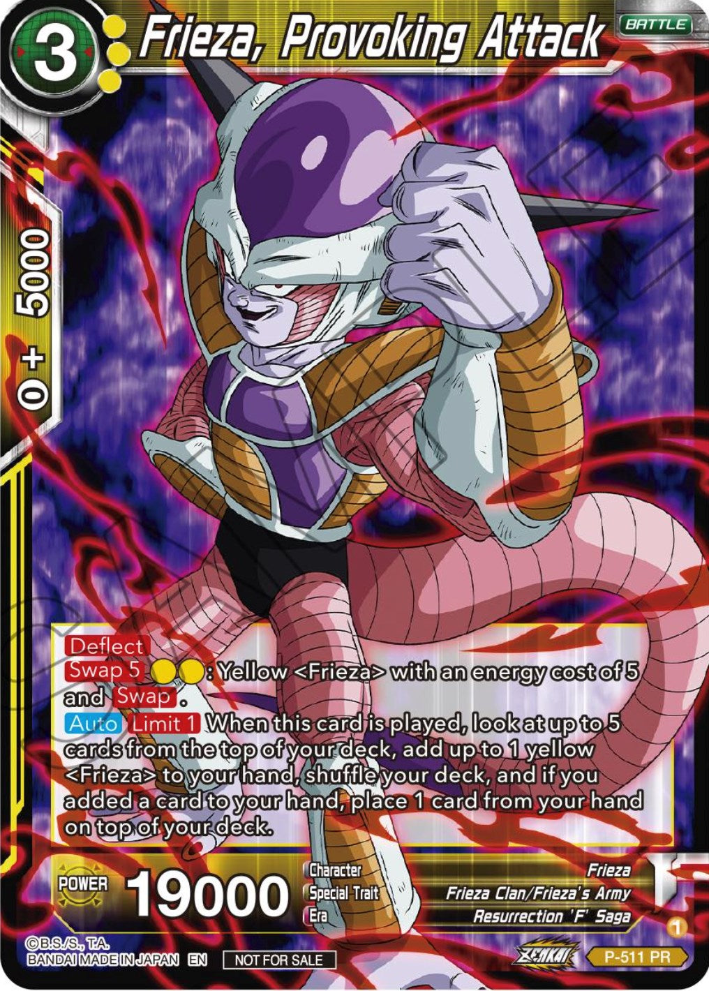 Frieza, Provoking Attack (Zenkai Series Tournament Pack Vol.4) (P-511) [Tournament Promotion Cards] | Rock City Comics