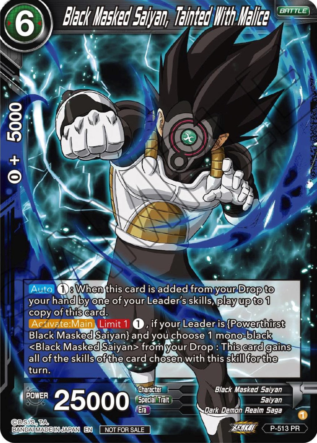 Black Masked Saiyan, Tainted With Malice (Zenkai Series Tournament Pack Vol.4) (P-513) [Tournament Promotion Cards] | Rock City Comics