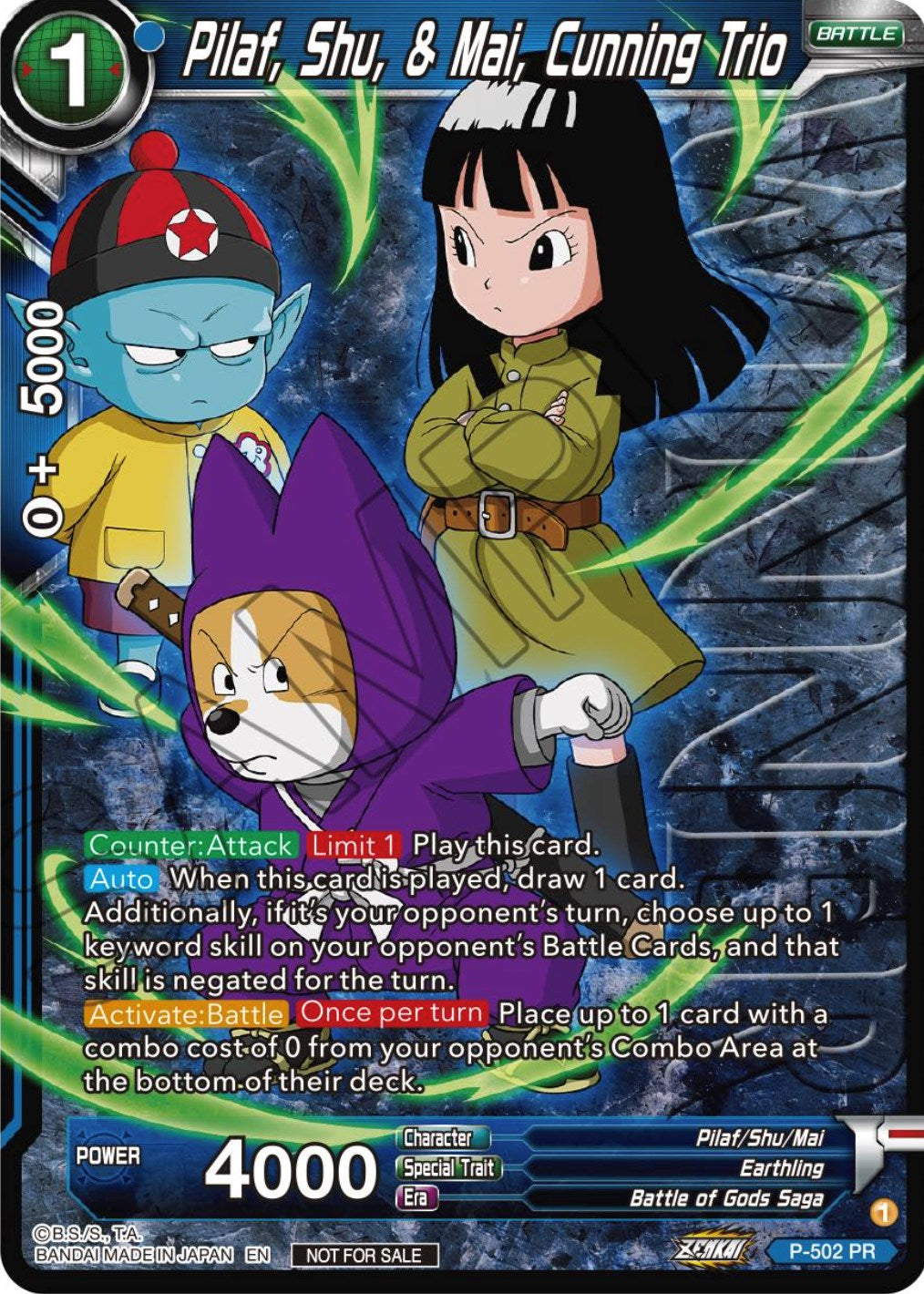 Pilaf, Shu, & Mai, Cunning Trio (Zenkai Series Tournament Pack Vol.4 Winner) (P-502) [Tournament Promotion Cards] | Rock City Comics