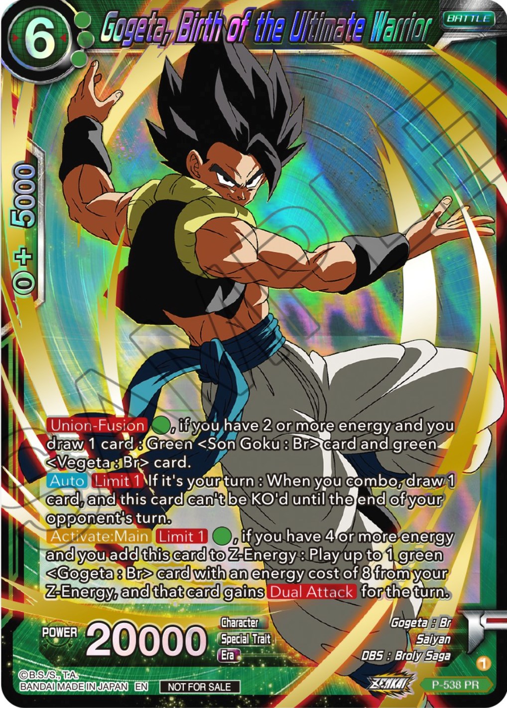 Gogeta, Birth of the Ultimate Warrior (Championship Selection Pack 2023 Vol.2) (Gold-Stamped Shatterfoil) (P-538) [Tournament Promotion Cards] | Rock City Comics