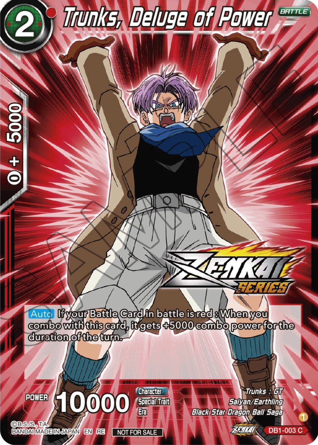 Trunks, Deluge of Power (Event Pack 12) (DB1-003) [Tournament Promotion Cards] | Rock City Comics