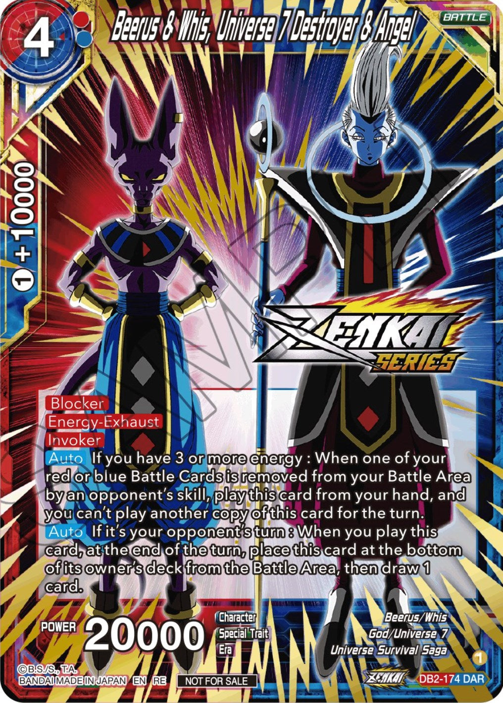 Beerus & Whis, Universe 7 Destroyer & Angel (Event Pack 12) (DB2-174) [Tournament Promotion Cards] | Rock City Comics