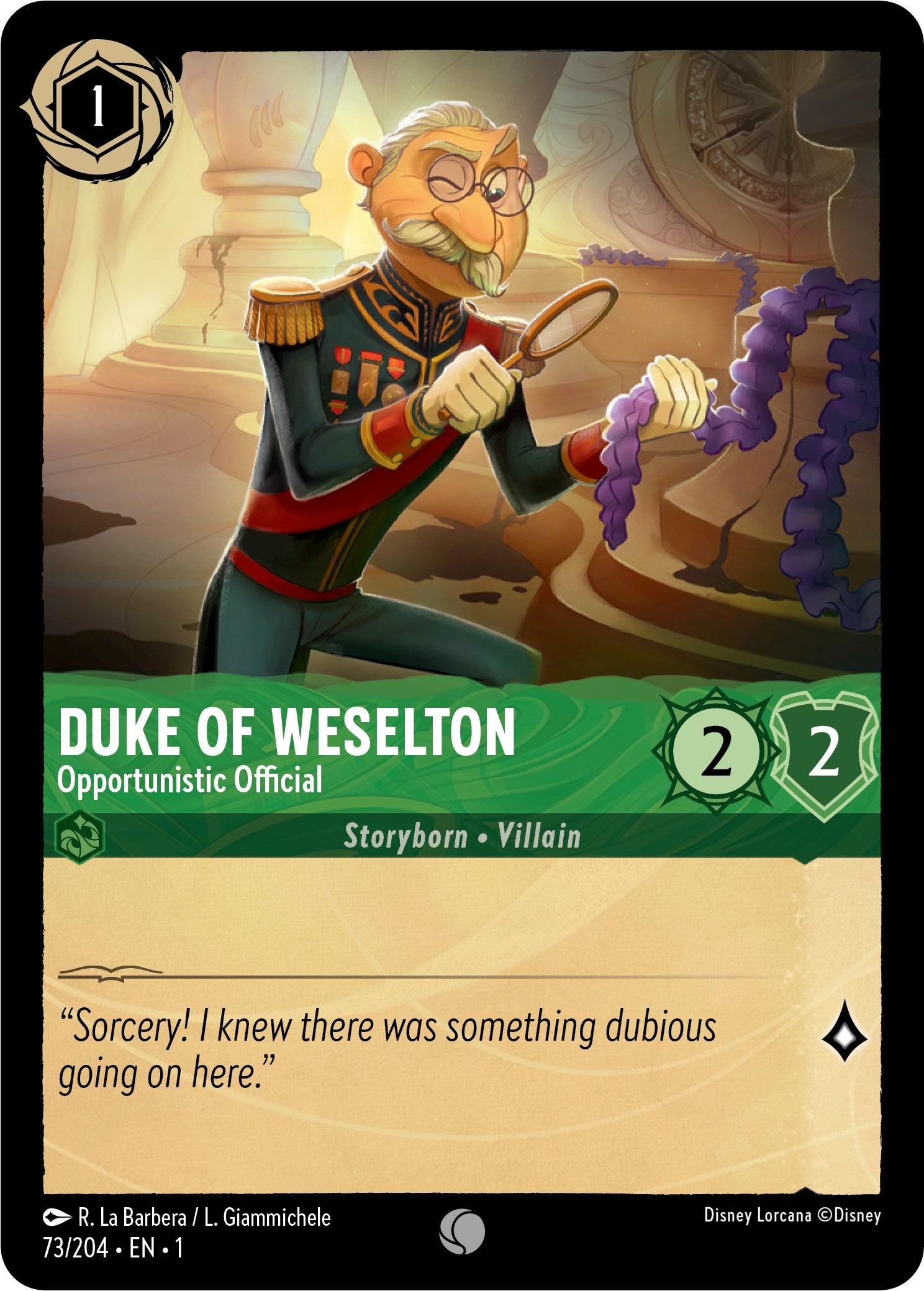 Duke of Weselton - Opportunistic Official (73/204) [The First Chapter] | Rock City Comics