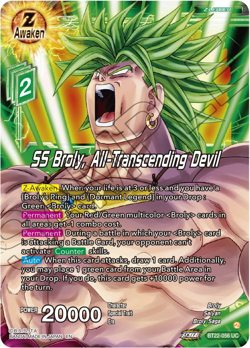 SS Broly, All-Transcending Devil (BT22-056) [Critical Blow] | Rock City Comics