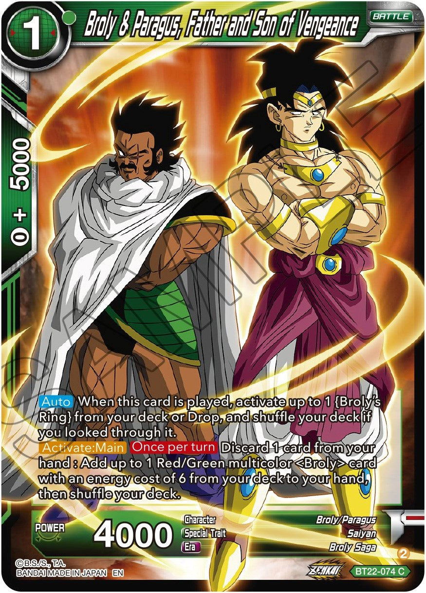 Broly & Paragus, Father and Son of Vengeance (BT22-074) [Critical Blow] | Rock City Comics