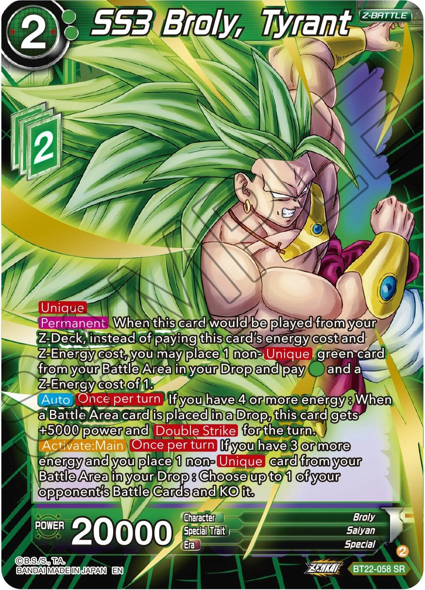 SS3 Broly, Tyrant (BT22-058) [Critical Blow] | Rock City Comics