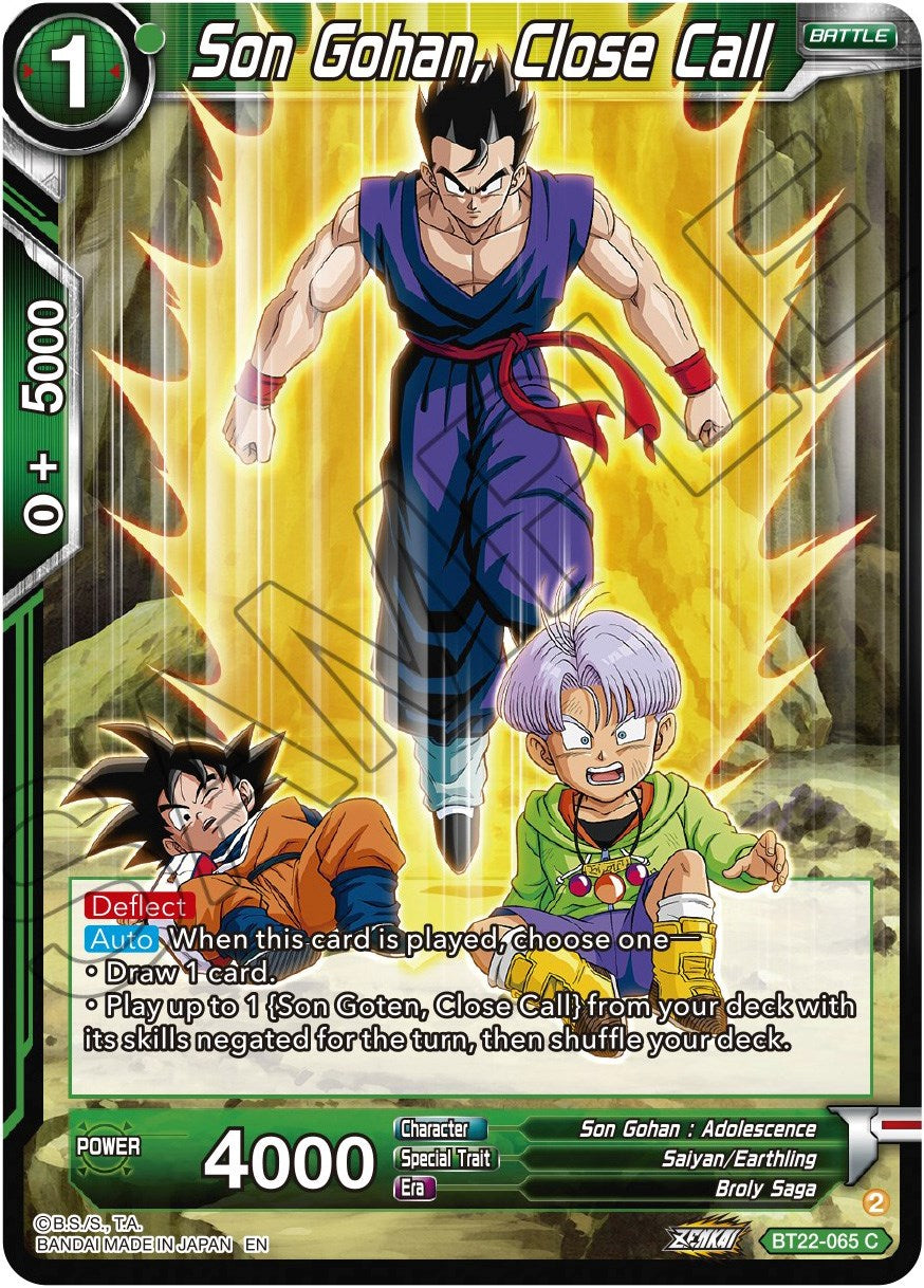 Son Gohan, Close Call (BT22-065) [Critical Blow] | Rock City Comics