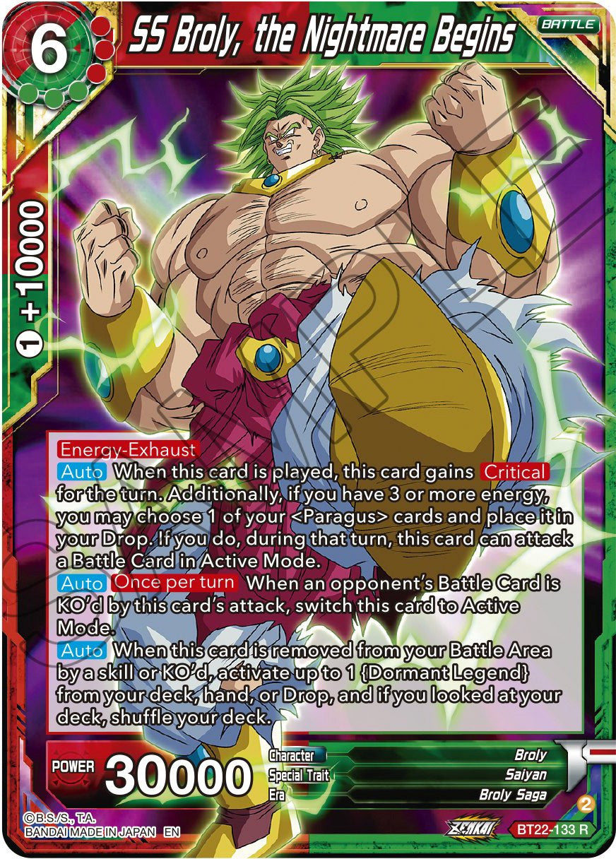 SS Broly, the Nightmare Begins (BT22-133) [Critical Blow] | Rock City Comics