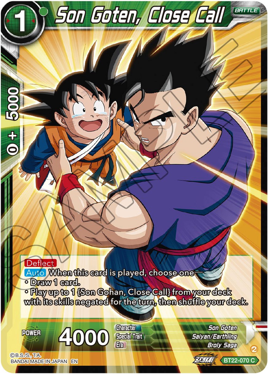 Son Goten, Close Call (BT22-070) [Critical Blow] | Rock City Comics