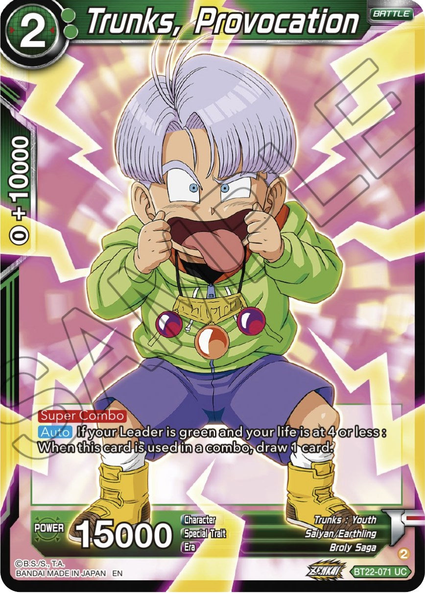 Trunks, Provocation (BT22-071) [Critical Blow] | Rock City Comics