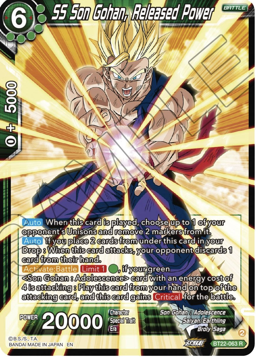 SS Son Gohan, Released Power (BT22-063) [Critical Blow] | Rock City Comics