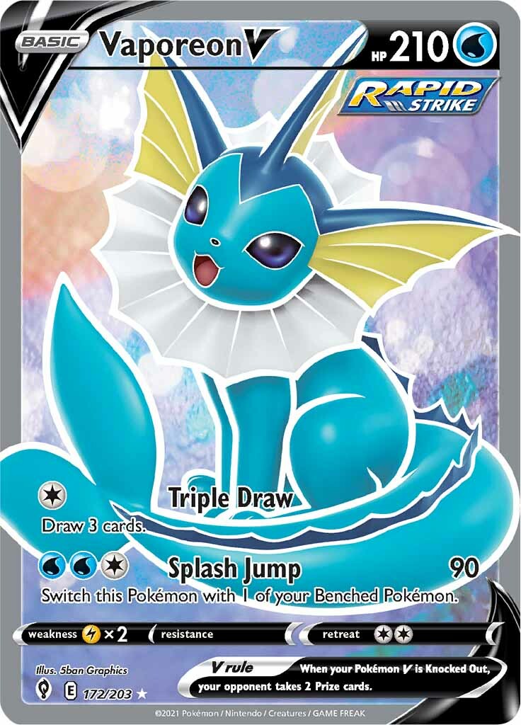 Vaporeon V (172/203) [Sword & Shield: Evolving Skies] | Rock City Comics