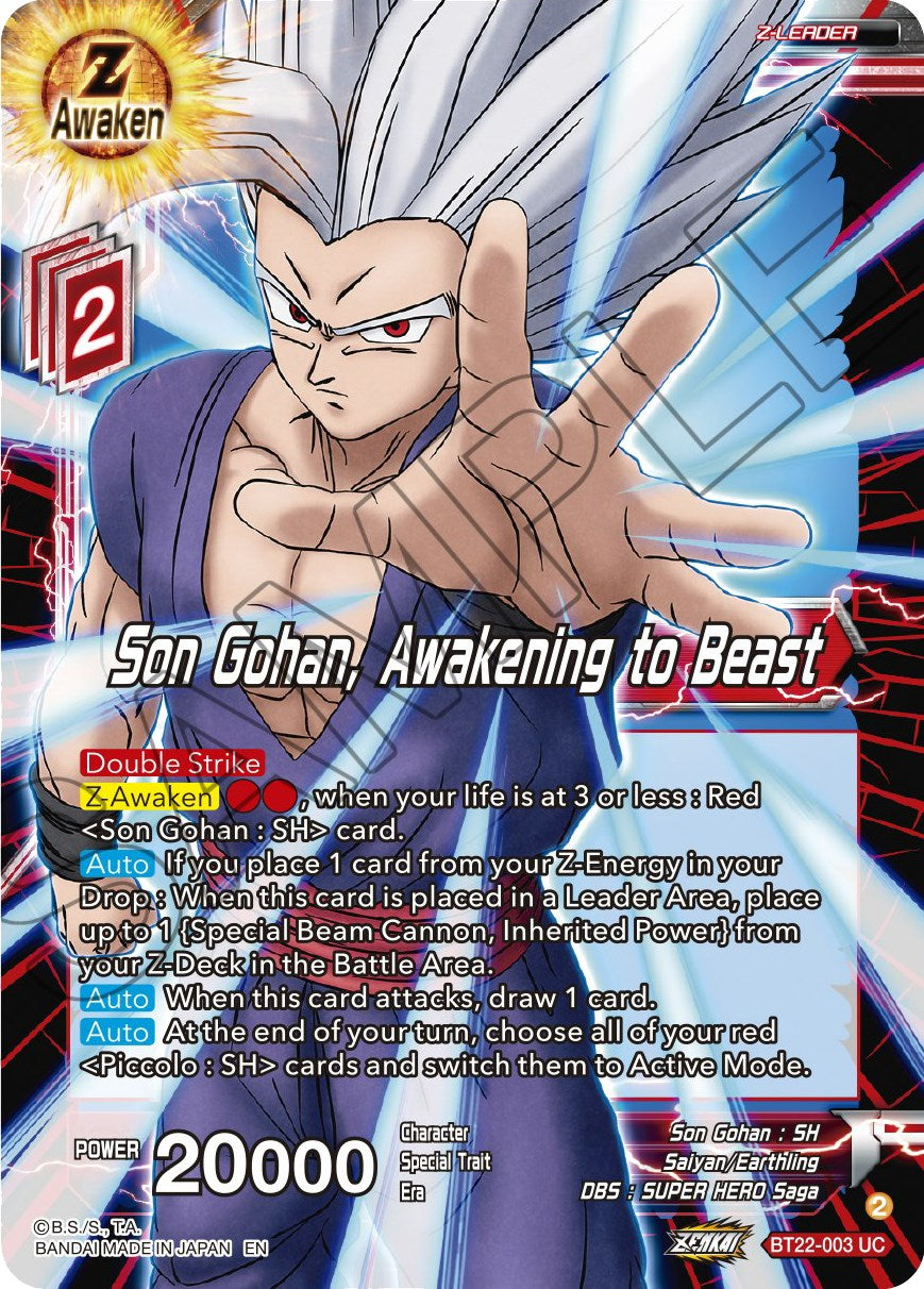 Son Gohan, Awakening to Beast (BT22-003) [Critical Blow] | Rock City Comics