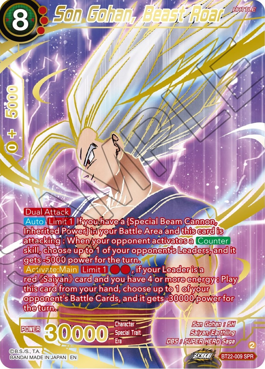 Son Gohan, Beast Roar (SPR) (BT22-009) [Critical Blow] | Rock City Comics