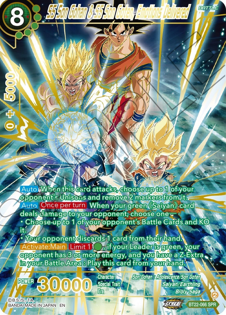 SS Son Gohan & SS Son Goten, Emotions Delivered (SPR) (BT22-066) [Critical Blow] | Rock City Comics