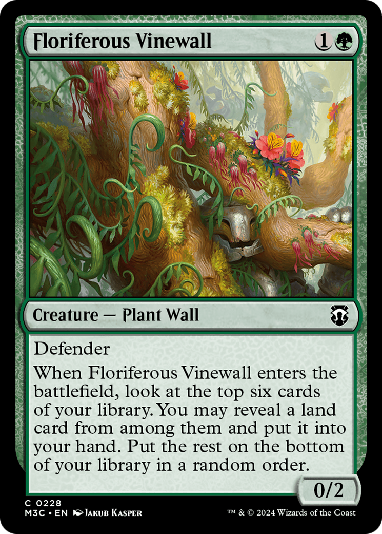 Floriferous Vinewall (Ripple Foil) [Modern Horizons 3 Commander] | Rock City Comics