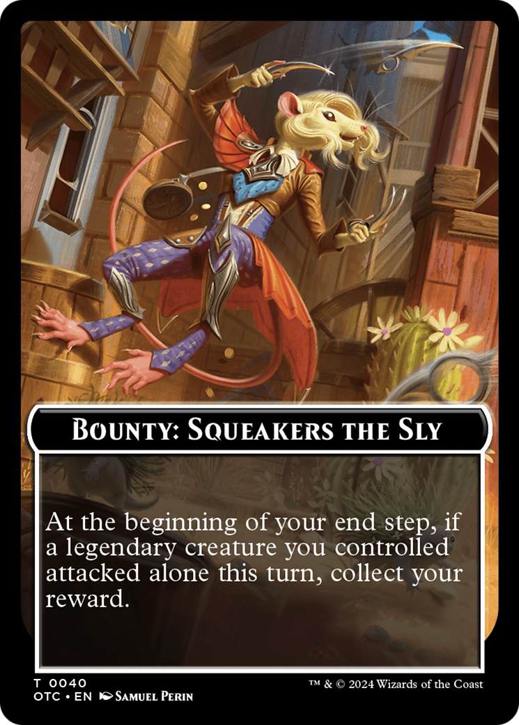 Bounty: Squeakers the Sly // Bounty Rules Double-Sided Token [Outlaws of Thunder Junction Commander Tokens] | Rock City Comics