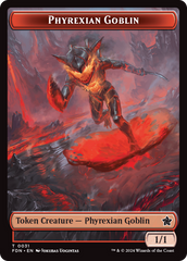 Cat (0027) // Phyrexian Goblin Double-Sided Token [Foundations Tokens] | Rock City Comics