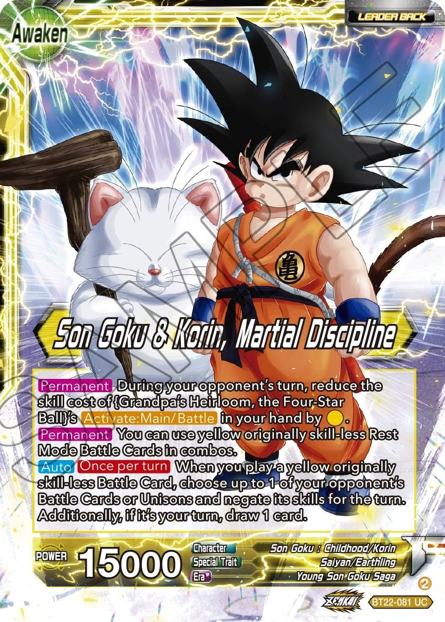 Son Goku // Son Goku & Korin, Martial Discipline (BT22-081) [Critical Blow] | Rock City Comics