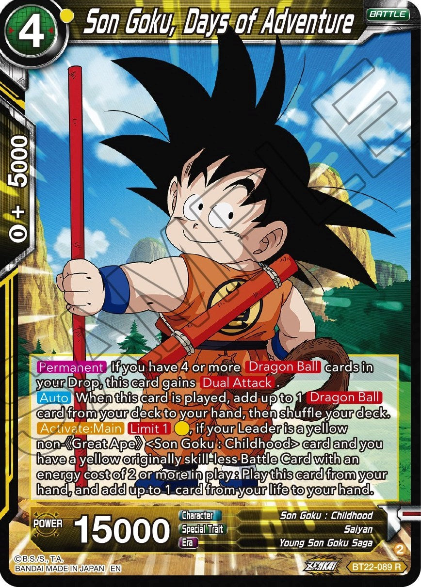 Son Goku, Days of Adventure (BT22-089) [Critical Blow] | Rock City Comics