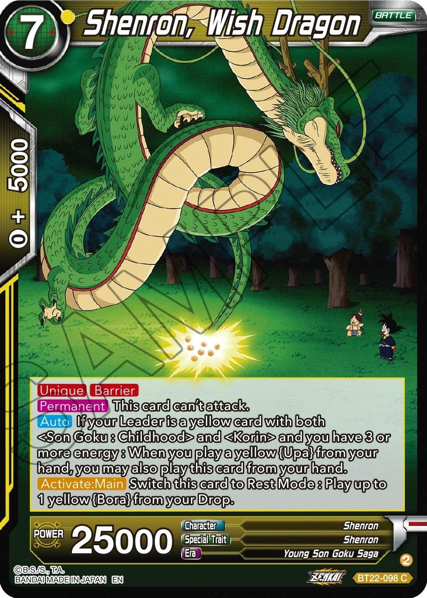 Shenron, Wish Dragon (BT22-098) [Critical Blow] | Rock City Comics