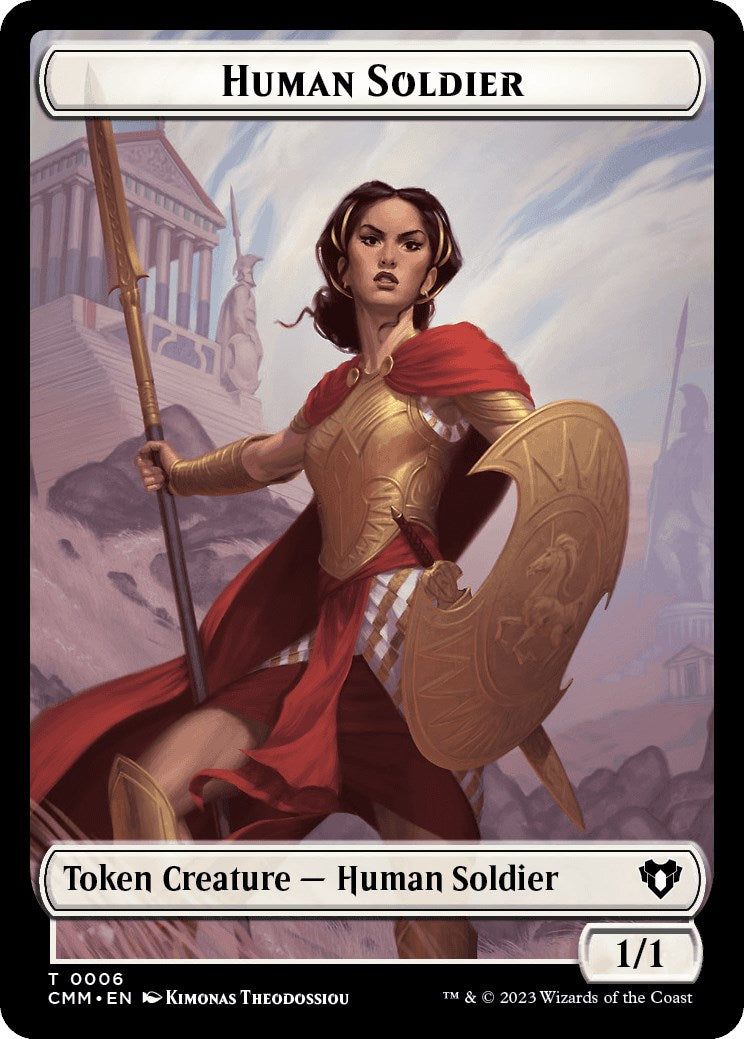 Human Soldier // Zombie (0013) Double-Sided Token [Commander Masters Tokens] | Rock City Comics